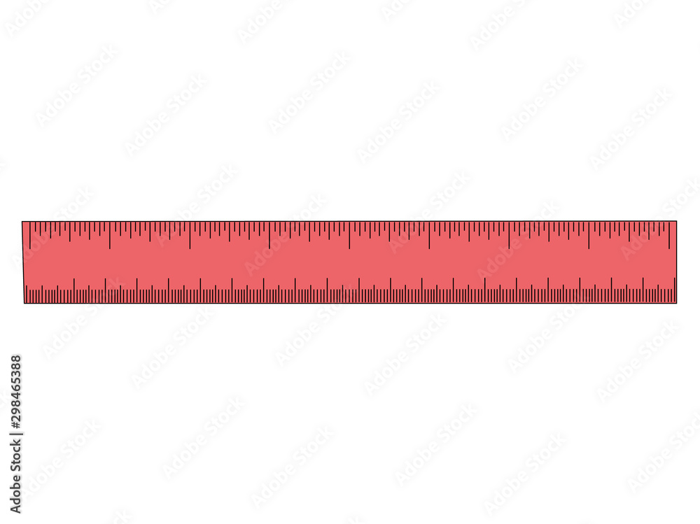 Ruler orange realistic vector illustration isolated Ruler orange realistic vector illustration isolated