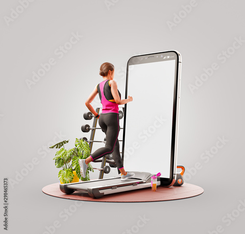 Unusual 3d illustration smart phone application