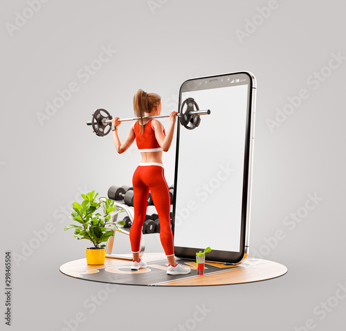 Unusual 3d illustration smart phone application