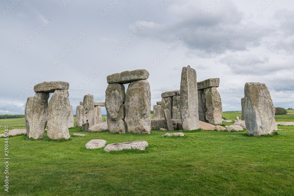 Stonehenge on a cloudy and windy day