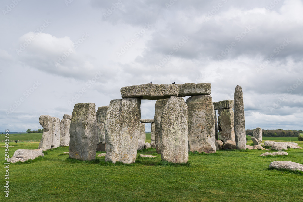 Stonehenge on a cloudy and windy day