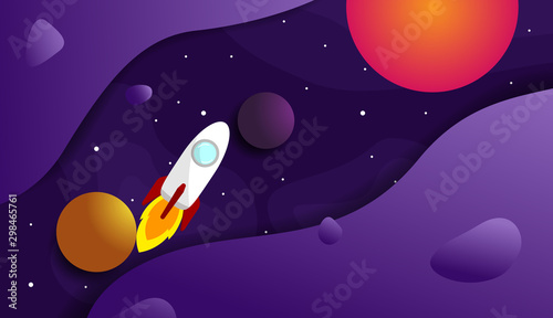 Space image, solar system, purple tones.