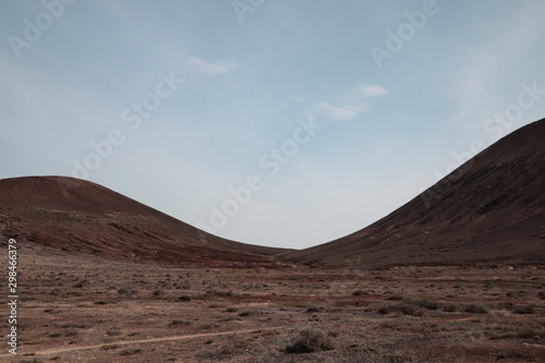 Desert on a background of mountains