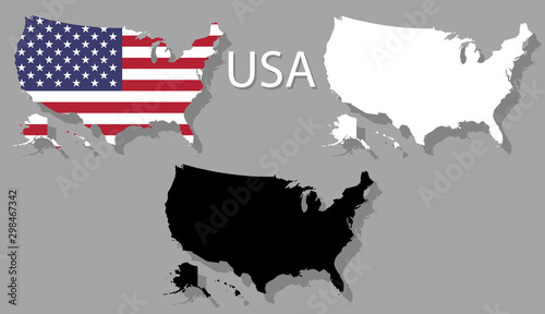 United States map set vector