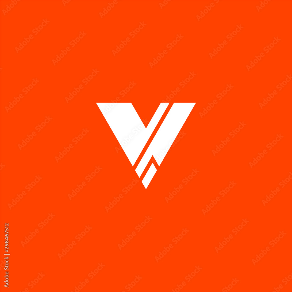 Initial letter V P logo template with modern keystone or triangle flat design illustration Initial letter V P logo template with modern keystone or triangle flat design illustration