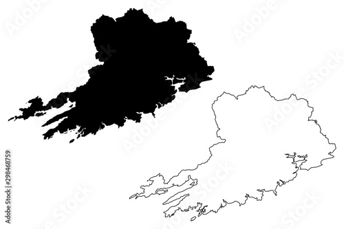Cork County Council (Republic of Ireland, Counties of Ireland) map vector illustration, scribble sketch Cork map