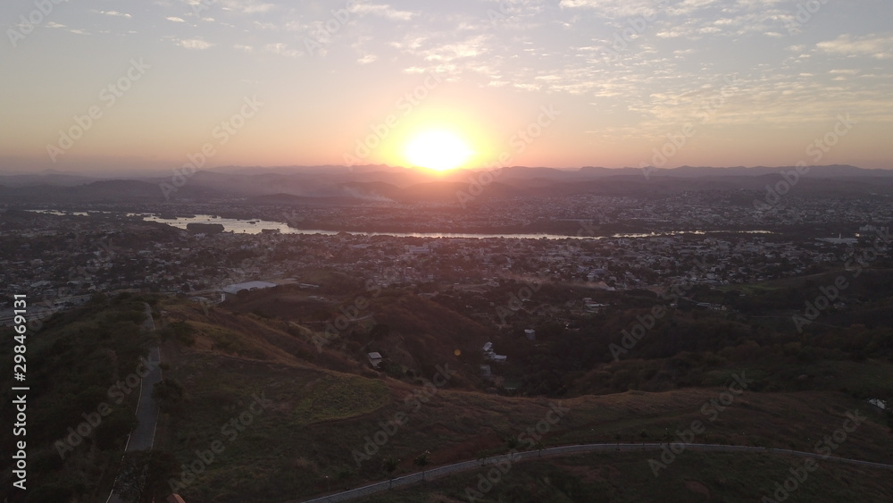 sunset in mountains