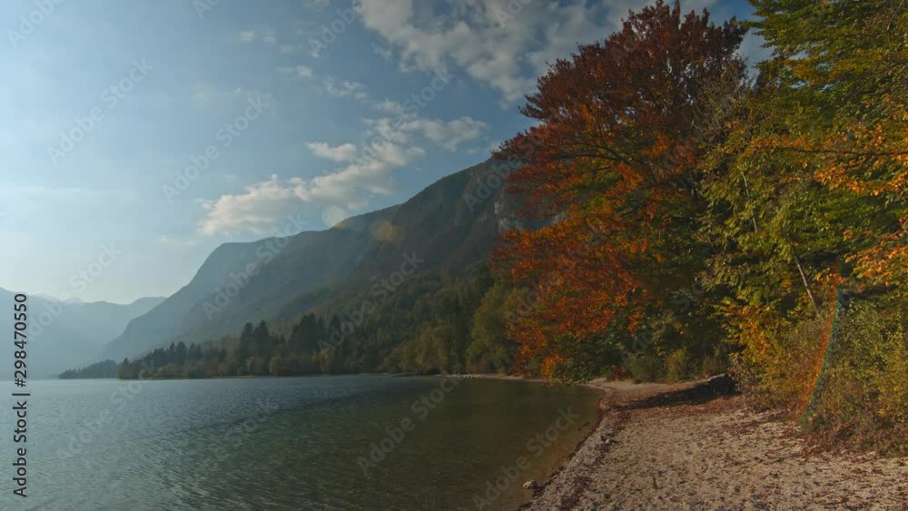 Awesome autumn scene at shore of the lake Bohinj in Slovenia. Awesome autumn scene at shore of the lake Bohinj in Slovenia.