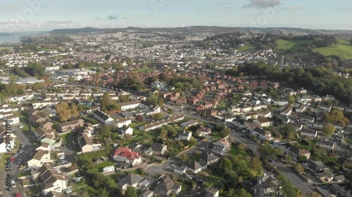 Town of Newton Abbot (Devon, UK), aerial drone footage photo