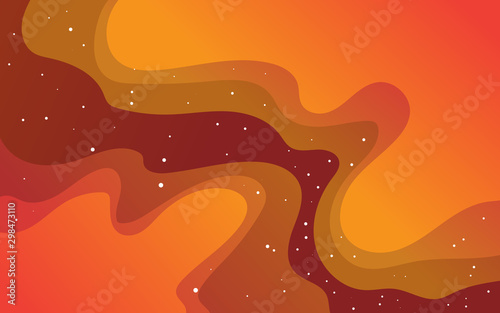 Vector space background with copy space. Cute flat style template with Stars in Outer space.