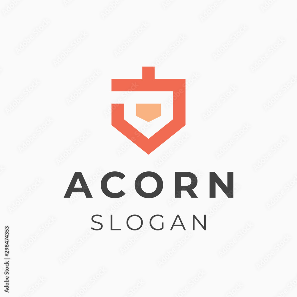 Obraz premium Shield Acorn logo template design.