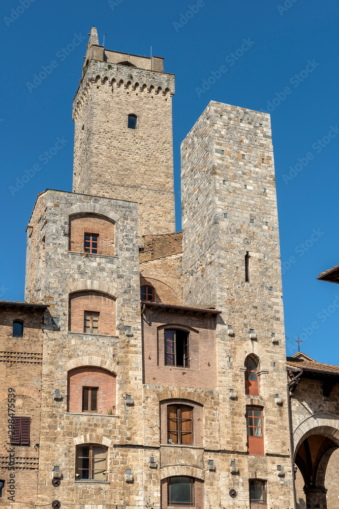 San Gimignano Siena Tuscany tower Ardinghelli and Torre Grossa