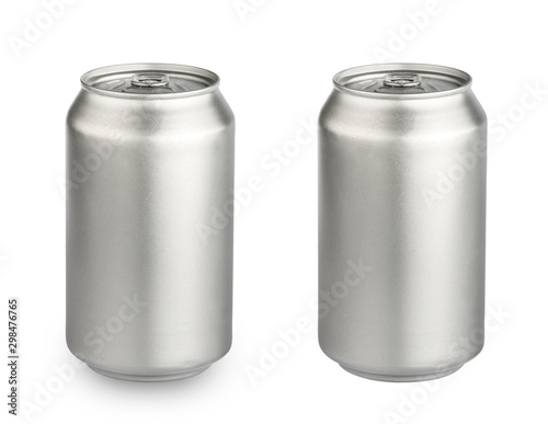 metal aluminum beverage drink can isolated on white background clipping path. photography photo