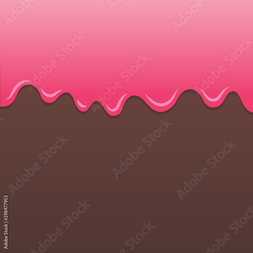 Chocolate cream and strawberry cream vector.