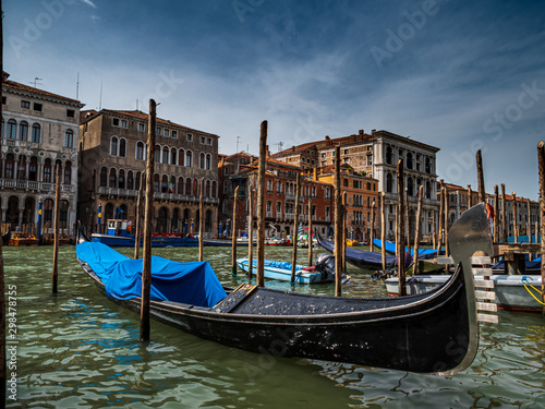 Venice City shape with traditional gondola in front © Wolfgang Hauke