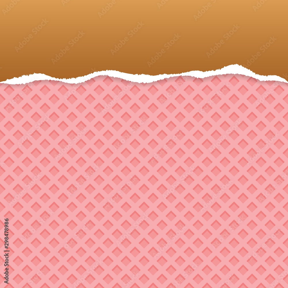 Wafer pattern ripped paper vector with light brown background. Wafer pattern ripped paper vector with light brown background.