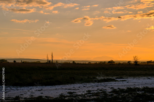 Abendstimmung am Geiselsteller bei Illmitz Neusiedler See bei Illmitz im Nationalpark Neusiedler See, Burgenland, Österreich