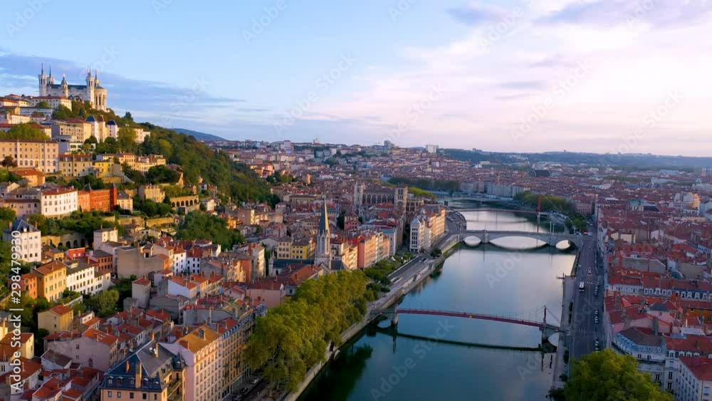 France Lyon Skyline Drone Video From Above In 4k V deo Do Stock France Lyon Skyline Drone Video From Above In 4k V deo Do Stock