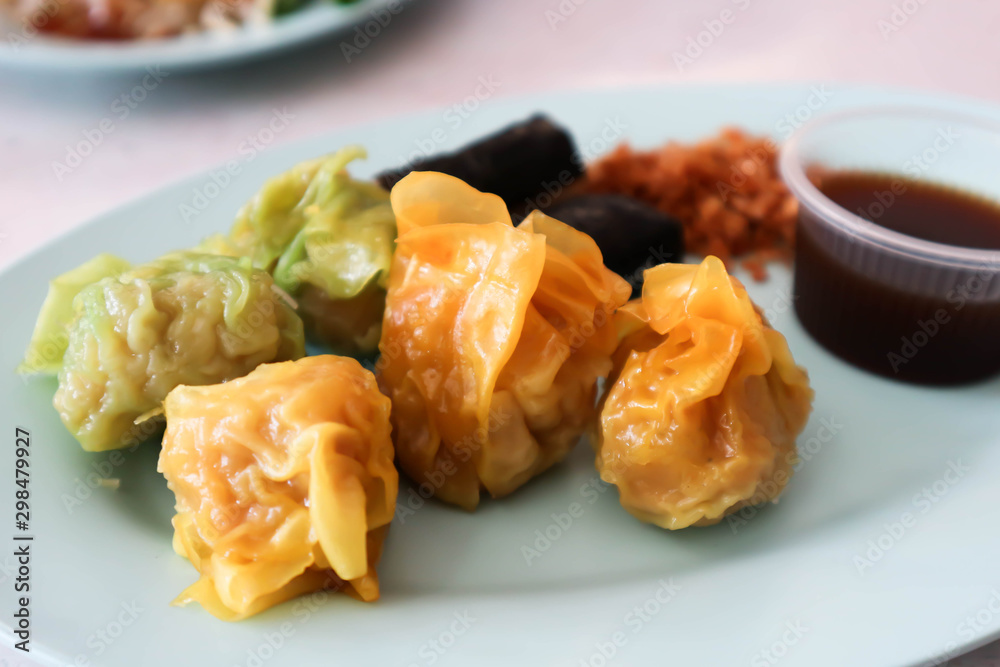 Chinese snacks with pork stuffed