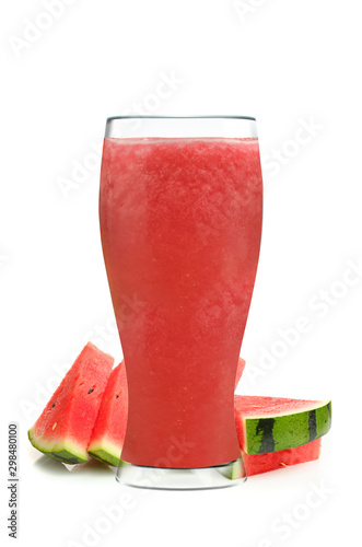 fresh watermelon juice isolated on white 