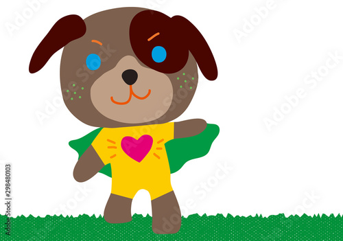 the super hero animal - brown dog  スーパーヒーローブラウンドッグ