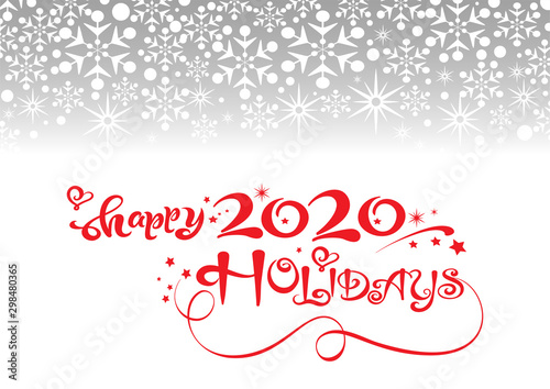 Happy Hew Year 2020. Christmas card  banner for your design. Vector.