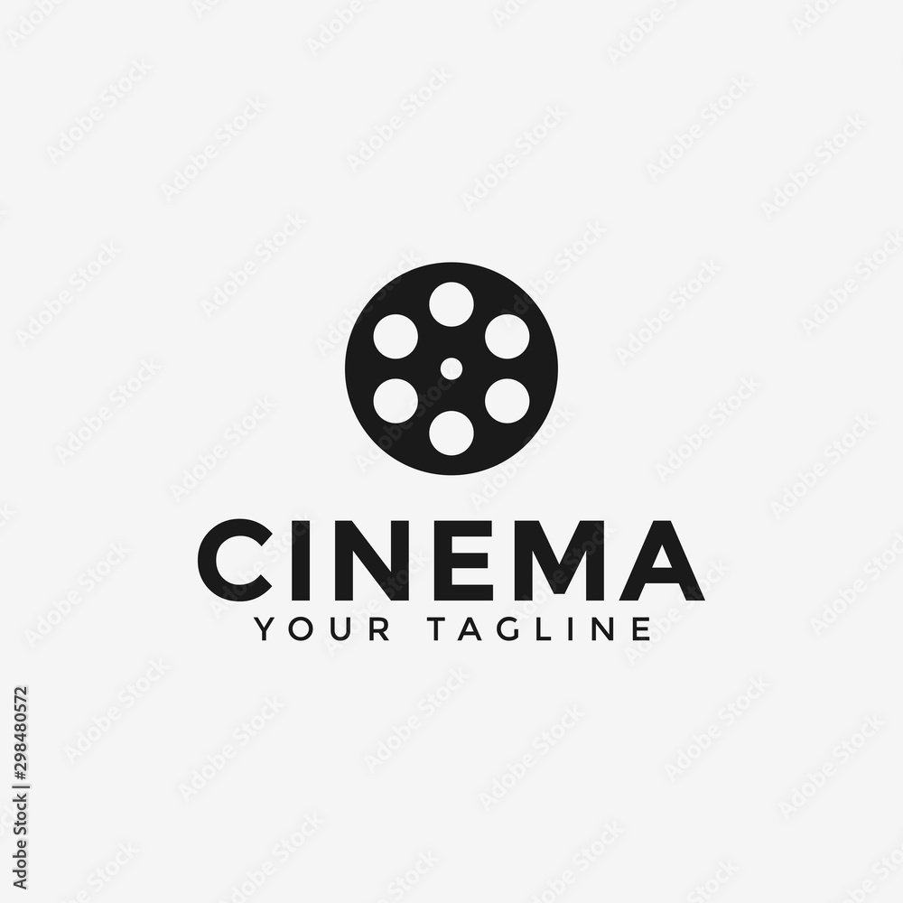 Movie Reel, Cinema, Film Production Logo Design Template Stock