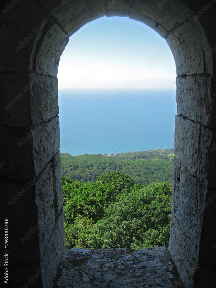 Fototapeta premium Fortress on Mount Ahun, Hosta territore, Krasnodar region, Russian Federation