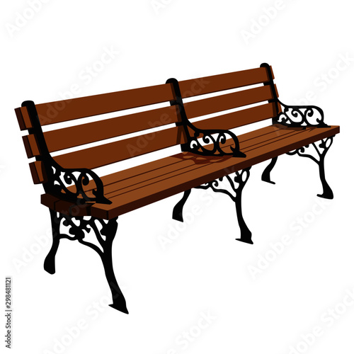 bench realistic vector illustration isolated