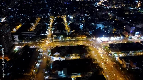 Timelapse of Night Ctiyscape of Saigon photo