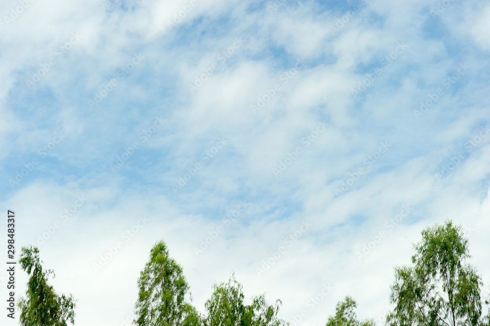 Obraz premium The sky and the blue clouds on a bright blue day Sky and beautiful clouds