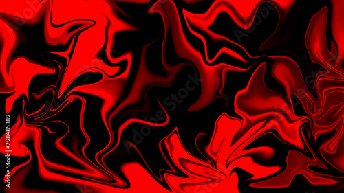 Abstract Red Psychedelic Liquefied Background. Fluid Colorful Texture in Digital Art