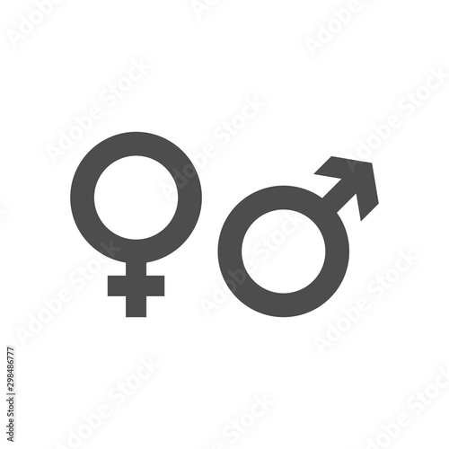 Gender icon and male, female symbol