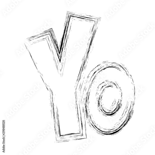 lettering yo word vector illusration