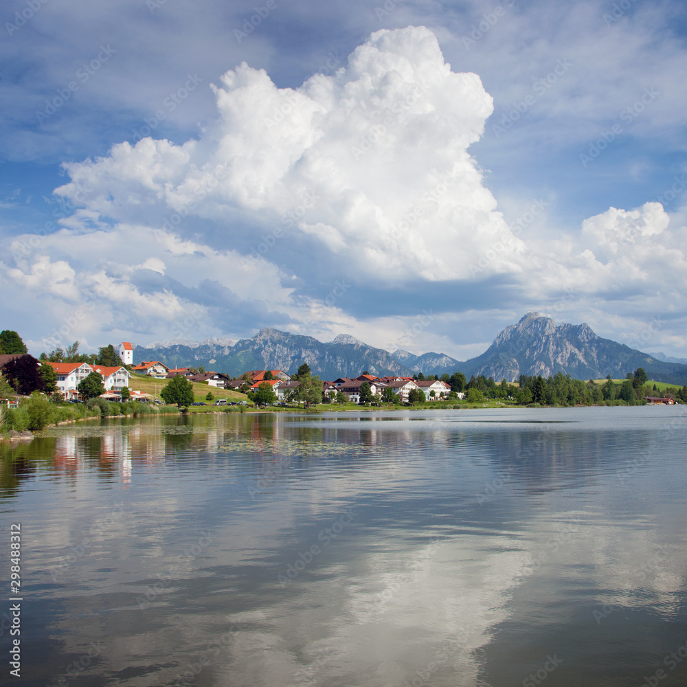Naklejka premium Blick auf den Hopfensee, Bayern, Deutschland