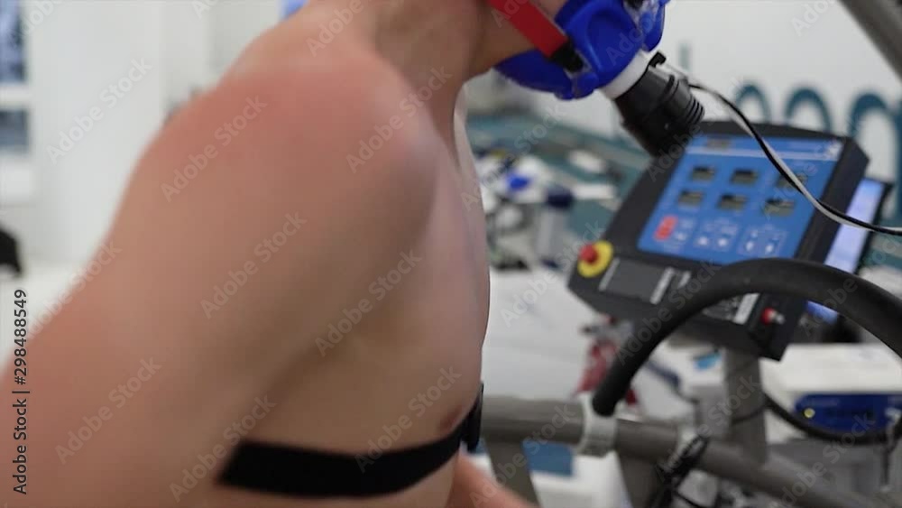 Sports Science Biometric Testing Athlete testing in modern Sport Science laboratory. Professional sport ...