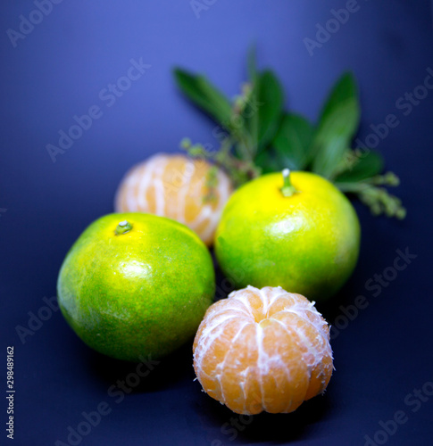 Freshly picked tangerines s from the orchard photo