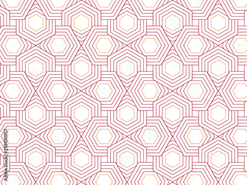 Billede på lærred Repeating hexagon shape vector pattern
