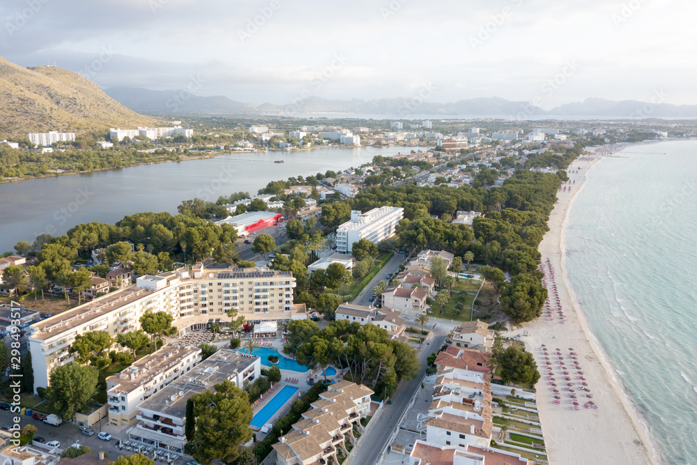 View of the tourist town of Mallorca - Port Alcudia