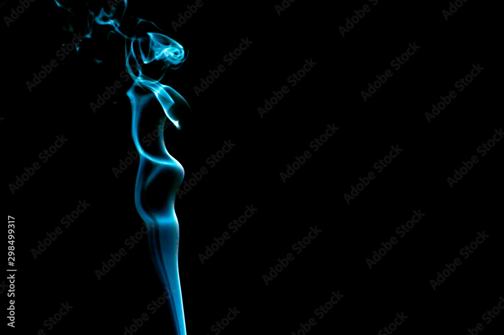 Smoke on a black background. Abstraction.