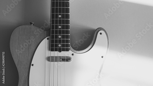 vintage electric guitar on white background