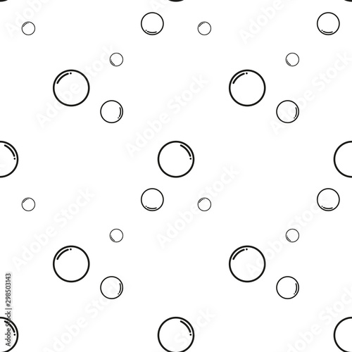 Bubbles line seamless pattern. Water bubbles pattern. Soap vector background....