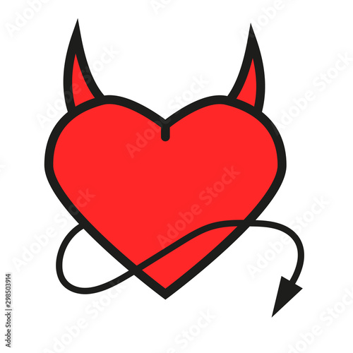 Devil's heart with horns an...