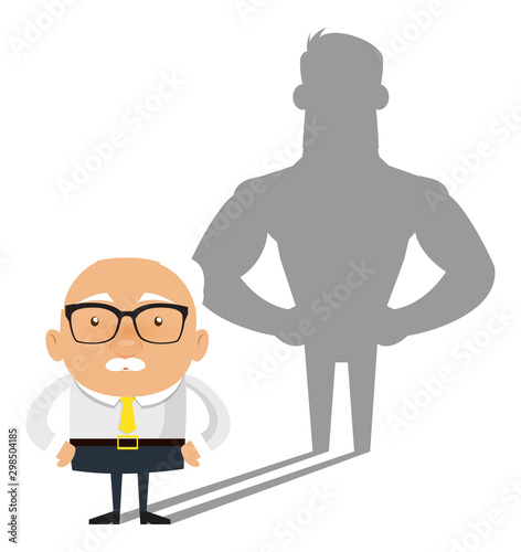 Old Boss Businessman - Standing in Positive Attitude photo