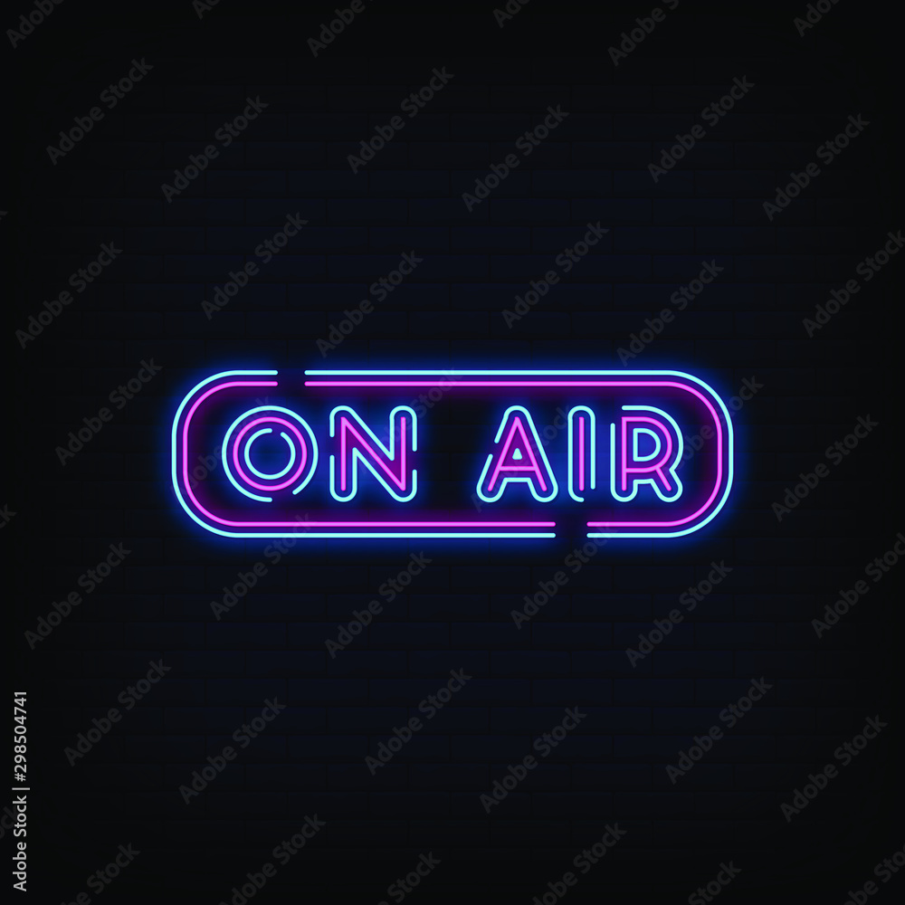 On Air Neon Signs Style Text Vector