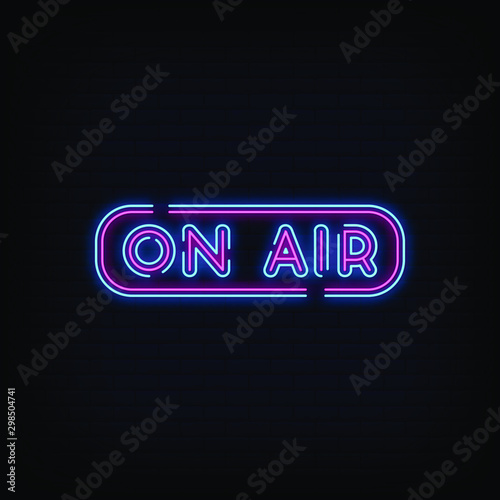 On Air Neon Signs Style Text Vector