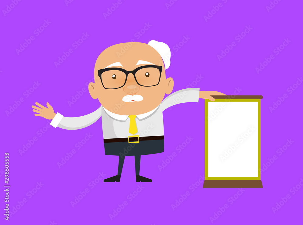 Old Boss Businessman - Standing with a Blank Board Old Boss Businessman - Standing with a Blank Board