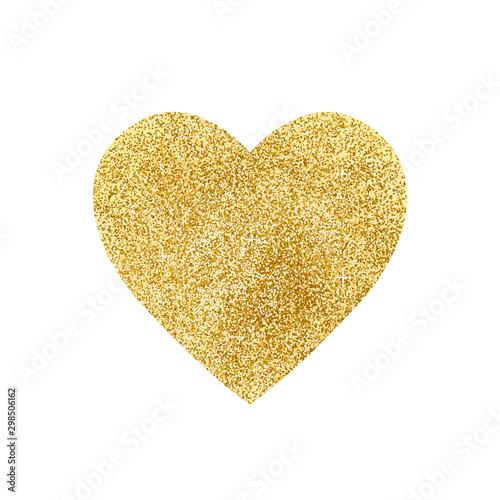 Gold glitter heart. Vector illustration. photo