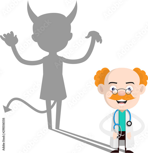 Medical Professional Doctor - Devil person Standing with Fake Smile