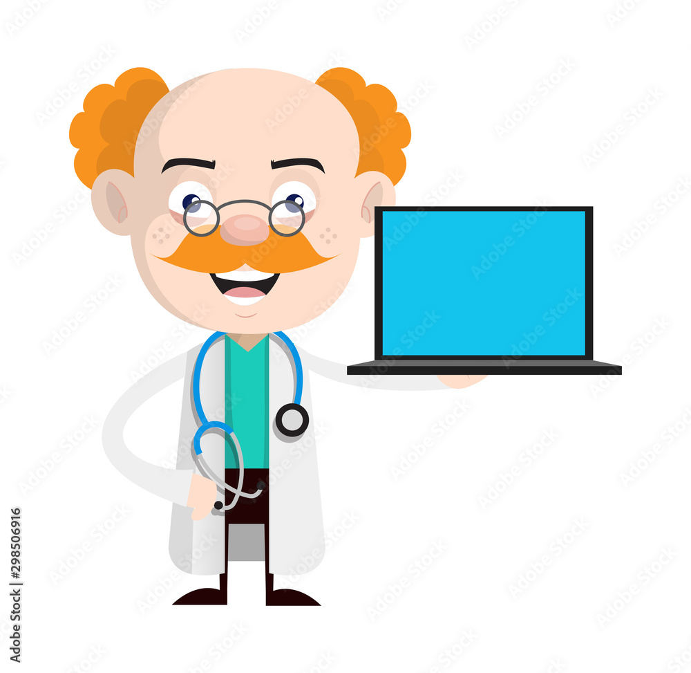 Medical Professional Doctor - Presenting a Laptop Medical Professional Doctor - Presenting a Laptop